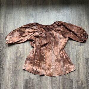 Women’s Brown Boho Peasant Blouse